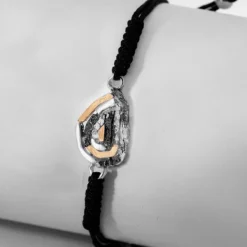 Pulsera Almendra de Vitoria Silueta Plata con Lámina de Oro*Eguzkilore Outlet