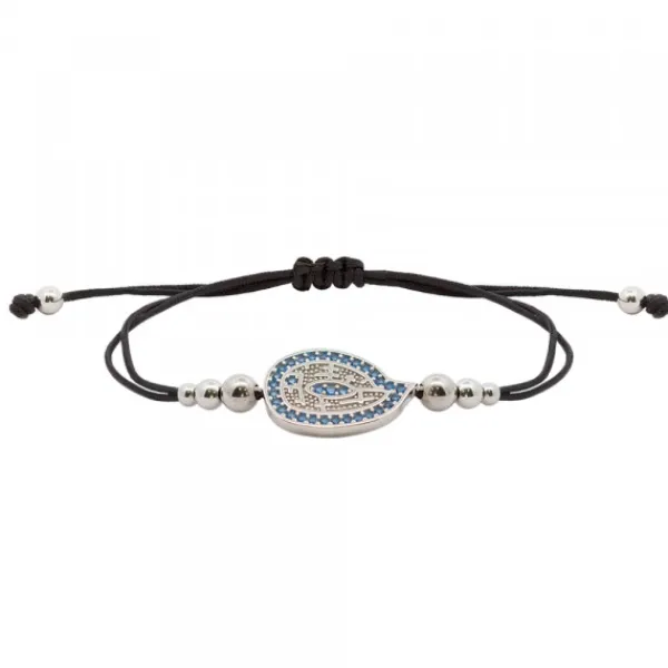 Pulsera Almendra Plata y Circonitas Azules*Eguzkilore Discount