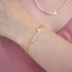 Pulsera Ama Bayona Plata Dorada*Eguzkilore