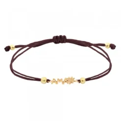 Pulsera Ama Berria Macramé Plata Dorada*Eguzkilore Outlet