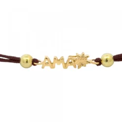 Pulsera Ama Berria Macramé Plata Dorada*Eguzkilore Outlet