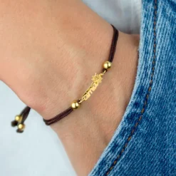 Pulsera Ama Macramé de Plata Dorada*Eguzkilore Online
