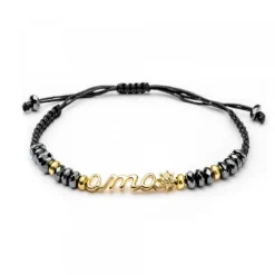Pulsera Ama Plata Dorada con Hematites*Eguzkilore New