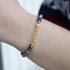 Pulsera Ama Plata Dorada con Hematites*Eguzkilore New