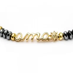 Pulsera Ama Plata Dorada con Hematites*Eguzkilore New