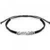 Pulsera Ama Plata Macramé Negro*Eguzkilore New