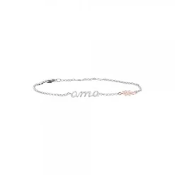 Pulsera Ama Plata y Rosa*Eguzkilore Best