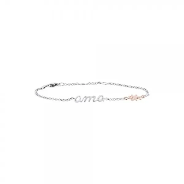 Pulsera Ama Plata y Rosa*Eguzkilore Best