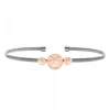 Pulsera Anuk Plata Rosa Rígida*Eguzkilore Online