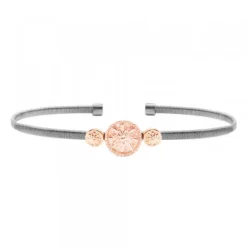 Pulsera Anuk Plata Rosa Rígida*Eguzkilore Online