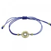 Pulsera Barandilla Concha Dorada y Circonitas Azules*Eguzkilore New