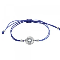 Pulsera Barandilla La Concha Plata y Circonitas Azules*Eguzkilore Online