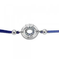 Pulsera Barandilla La Concha Plata y Circonitas Azules*Eguzkilore Online