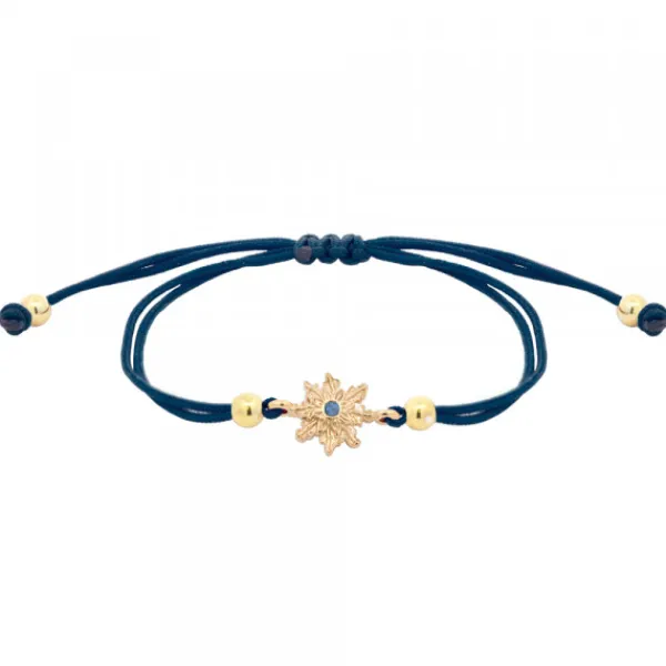 Pulsera Basic Colors Hilo Azul Plata Dorada*Eguzkilore Online