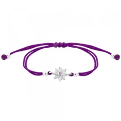 Pulsera Basic Colors Hilo Morado Plata*Eguzkilore