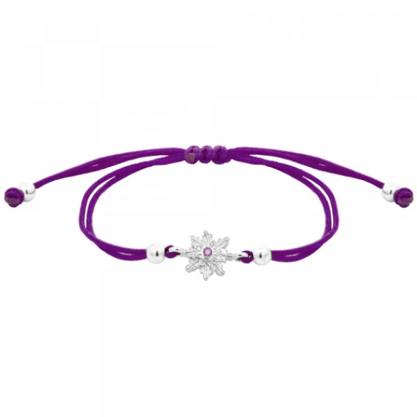 Pulsera Basic Colors Hilo Morado Plata*Eguzkilore
