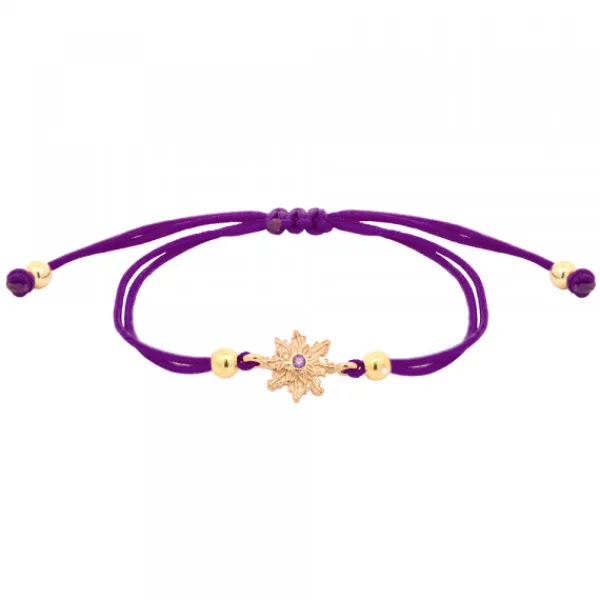 Pulsera Basic Colors Hilo Morado Plata Dorada*Eguzkilore Discount