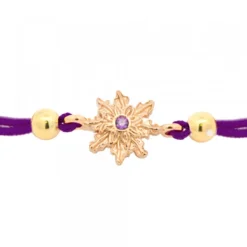 Pulsera Basic Colors Hilo Morado Plata Dorada*Eguzkilore Discount
