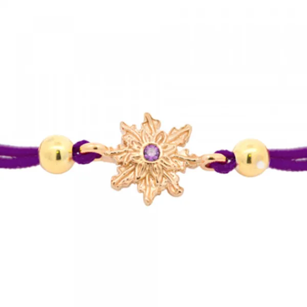 Pulsera Basic Colors Hilo Morado Plata Dorada*Eguzkilore Discount
