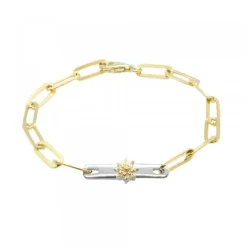 Pulsera Bayona Eslabones Plata Bicolor*Eguzkilore Best