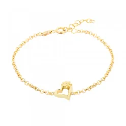Pulsera Bihotza Plata Dorada*Eguzkilore Clearance