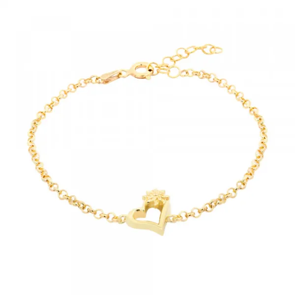 Pulsera Bihotza Plata Dorada*Eguzkilore Clearance