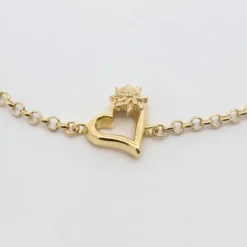 Pulsera Bihotza Plata Dorada*Eguzkilore Clearance