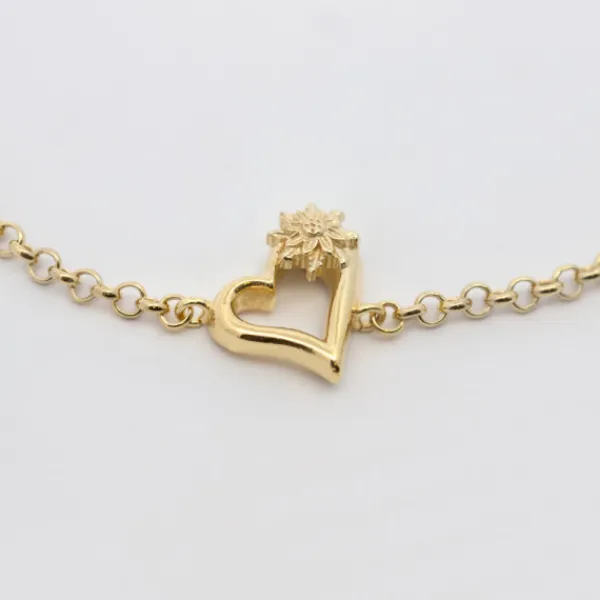Pulsera Bihotza Plata Dorada*Eguzkilore Clearance