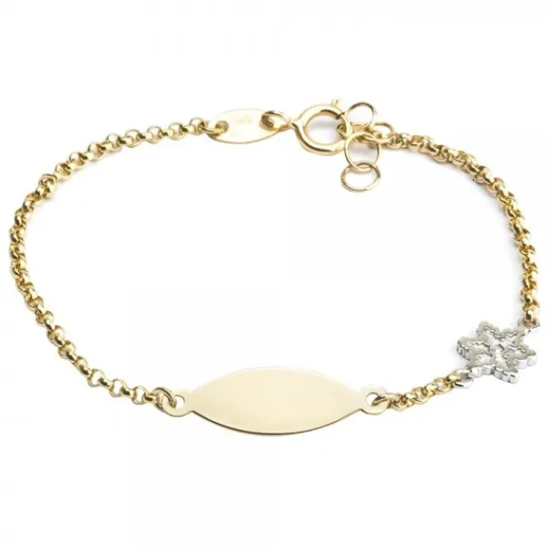 Pulsera Chapa Bautizo Oro 18kt. Personalizable*Eguzkilore Clearance