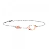 Pulsera Chapa Corazón Calado y Plata Rosa*Eguzkilore New