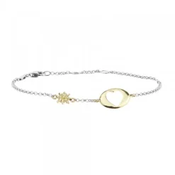 Pulsera Chapa Corazón Calado y Plata Dorada*Eguzkilore Clearance