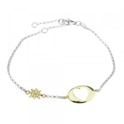 Pulsera Chapa Corazón Calado y Plata Dorada*Eguzkilore Clearance
