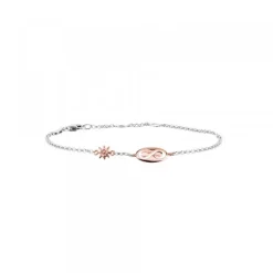 Pulsera Chapa Infinito Calado y Plata Rosa*Eguzkilore