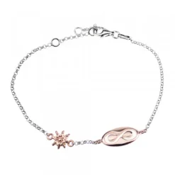 Pulsera Chapa Infinito Calado y Plata Rosa*Eguzkilore