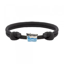 Pulsera Charm Trainera Negra Plata*Eguzkilore