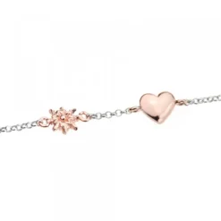 Pulsera Corazón y de Plata Rosa*Eguzkilore Best