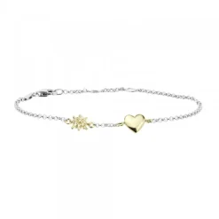 Pulsera Corazón y de Plata Dorada*Eguzkilore Hot