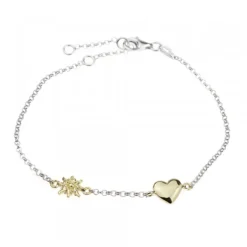 Pulsera Corazón y de Plata Dorada*Eguzkilore Hot