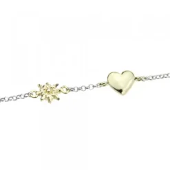 Pulsera Corazón y de Plata Dorada*Eguzkilore Hot