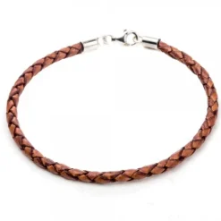 Pulsera Cuero Trenzada Marrón Eguzkicharm*Eguzkilore Discount