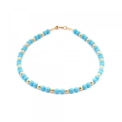 Pulsera de Cuentas Turquesa y Dorado*Eguzkilore Discount