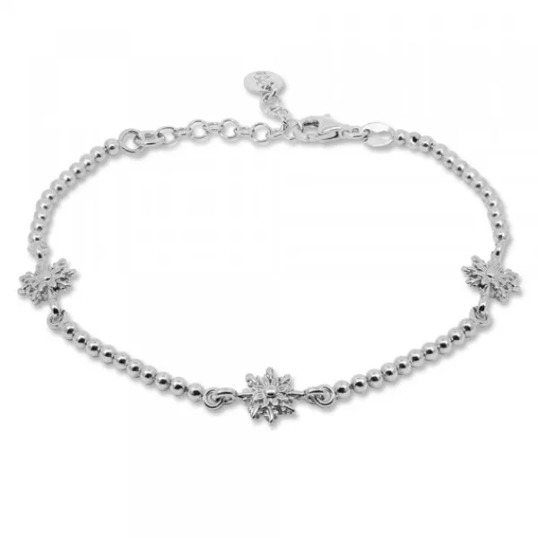 Pulsera de Plata con 3 y Eslabones Grafilada*Eguzkilore Hot