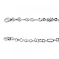 Pulsera de Plata con 3 y Eslabones Grafilada*Eguzkilore Clearance