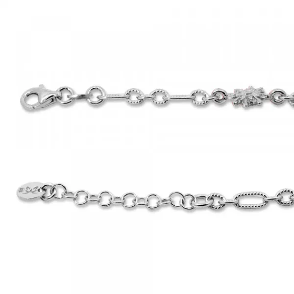 Pulsera de Plata con 3 y Eslabones Grafilada*Eguzkilore Clearance