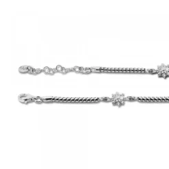 Pulsera de Plata con 3 Rosas y Eslabones Grafilados*Eguzkilore Outlet