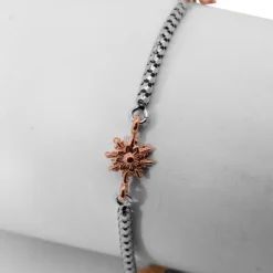 Pulsera de Plata con 3 Rosas y Cadena Semirígida*Eguzkilore Clearance