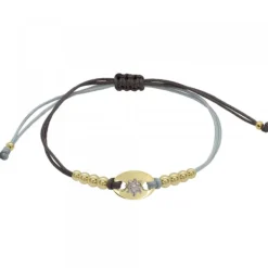 Pulsera Donna Macramé de Plata Dorada*Eguzkilore New