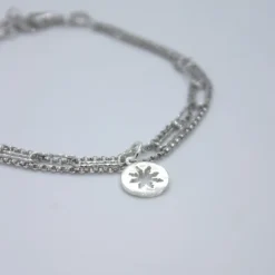 Pulsera Cadena Eslabones Plata Triple*Eguzkilore Sale