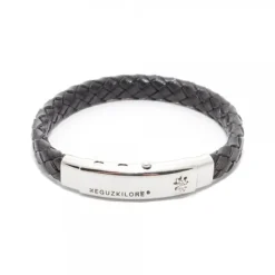 Pulsera Cuero Trenzado Negro Personalizable*Eguzkilore Discount