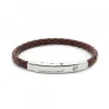 Pulsera Estrecha Cuero Trenzado Marrón*Eguzkilore Discount
